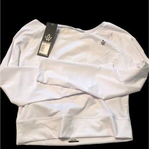 White Workout Empire white cropped top with open back